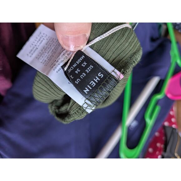 NWT Shein EZwear The Time For Change Ribbed Crop Top Green - Picture 4 of 5